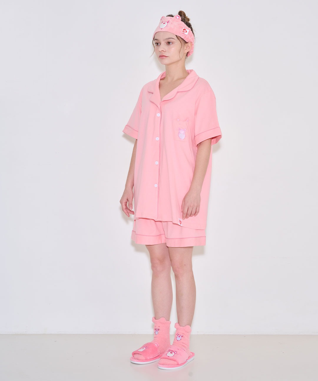 케어베어 귀쫑긋 포켓파자마 반팔세트 핑크